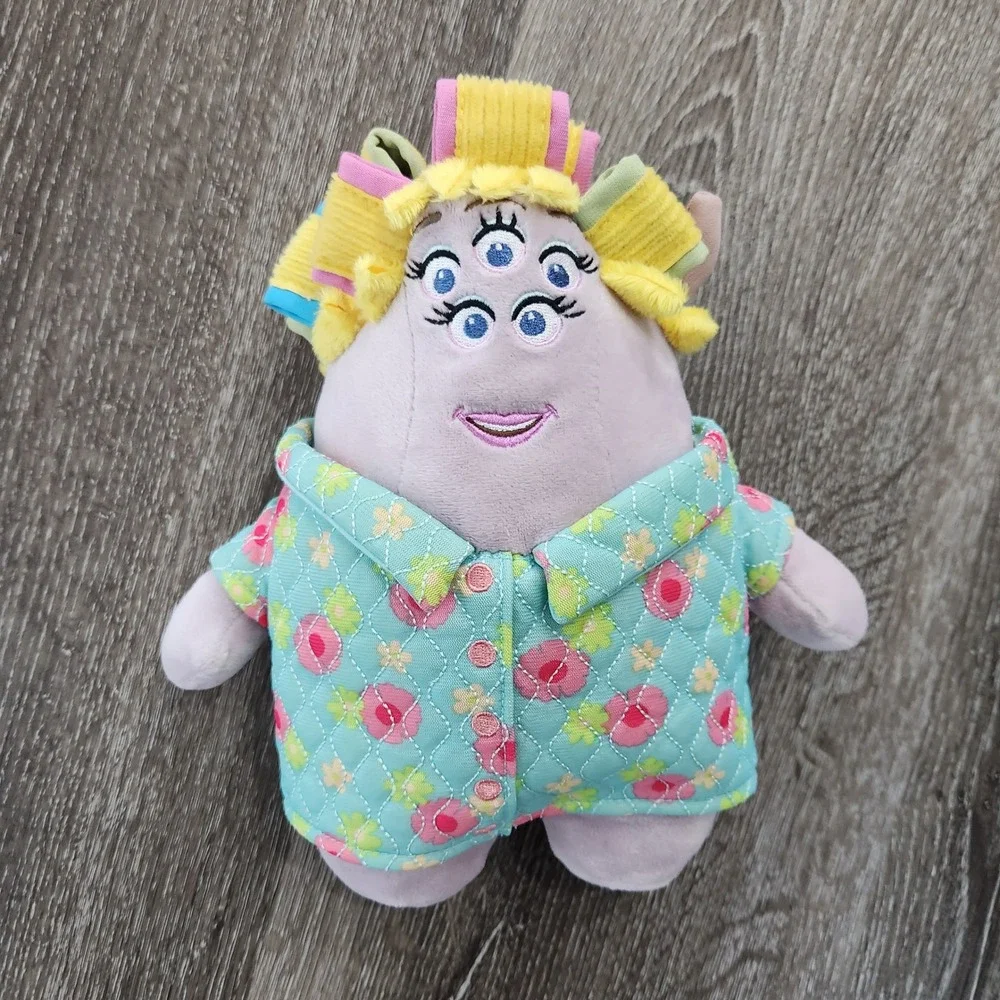 Disney Store Monsters University Ms Squibbles Plush Pink Five Eyed Mom in Robe